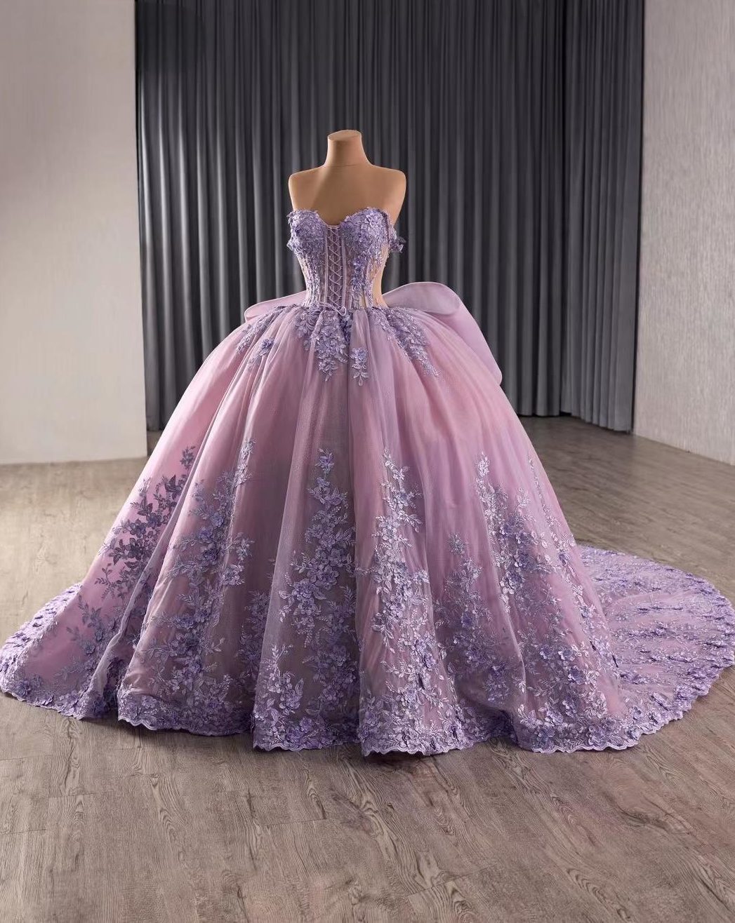 Designer formal gown with premium fabric finish