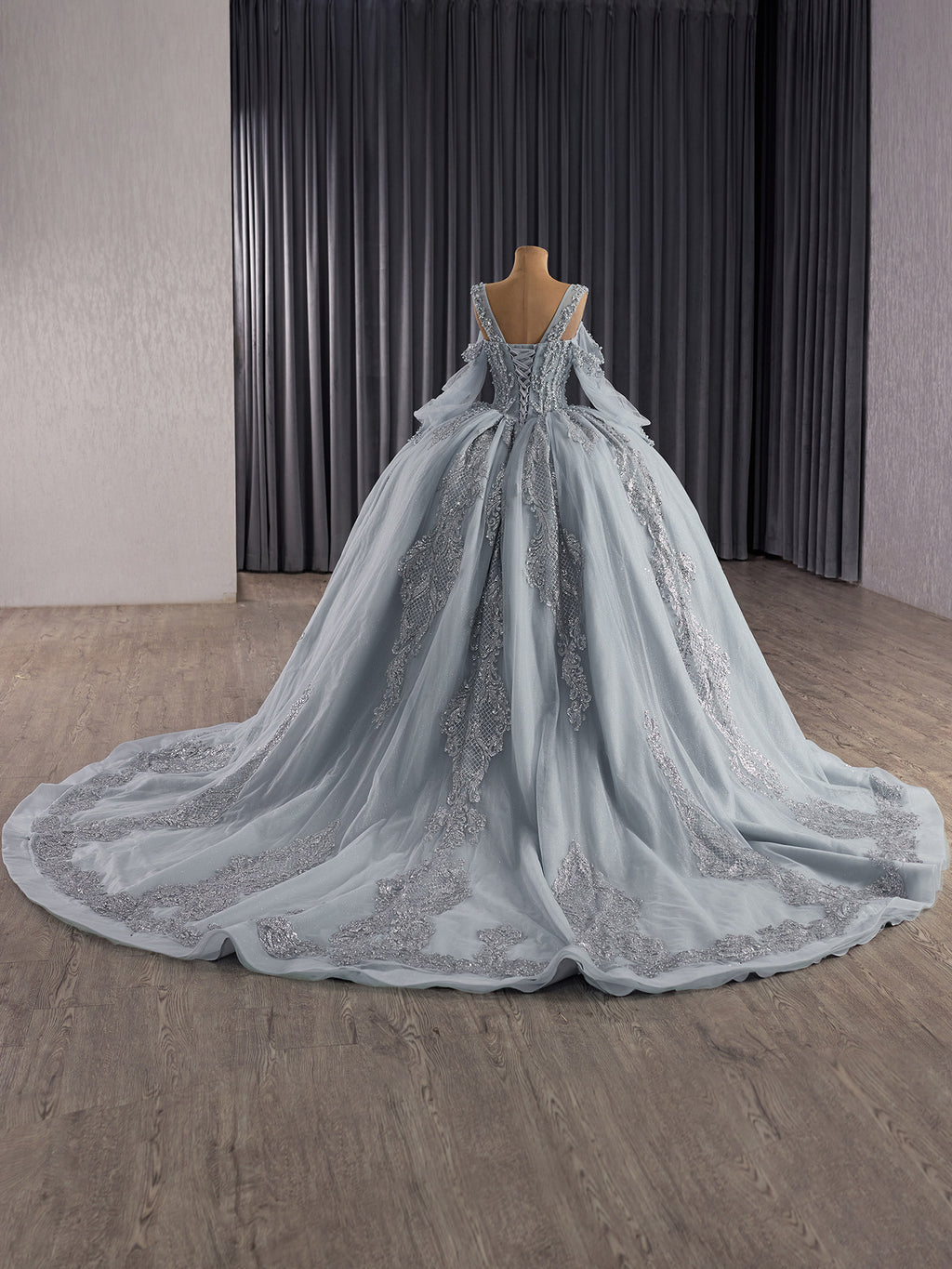 Silver Cinderella Dress, Disney Inspired Ball Gown, Fairytale Coloured Wedding Dress