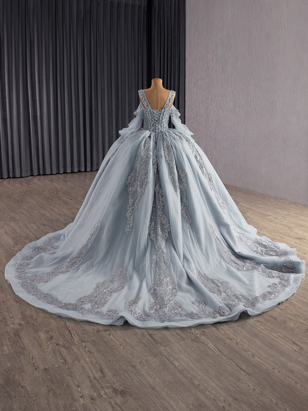 Silver Cinderella Dress, Disney Inspired Ball Gown, Fairytale Coloured Wedding Dress