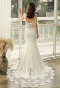 Modern bridal gown with elegant detailing