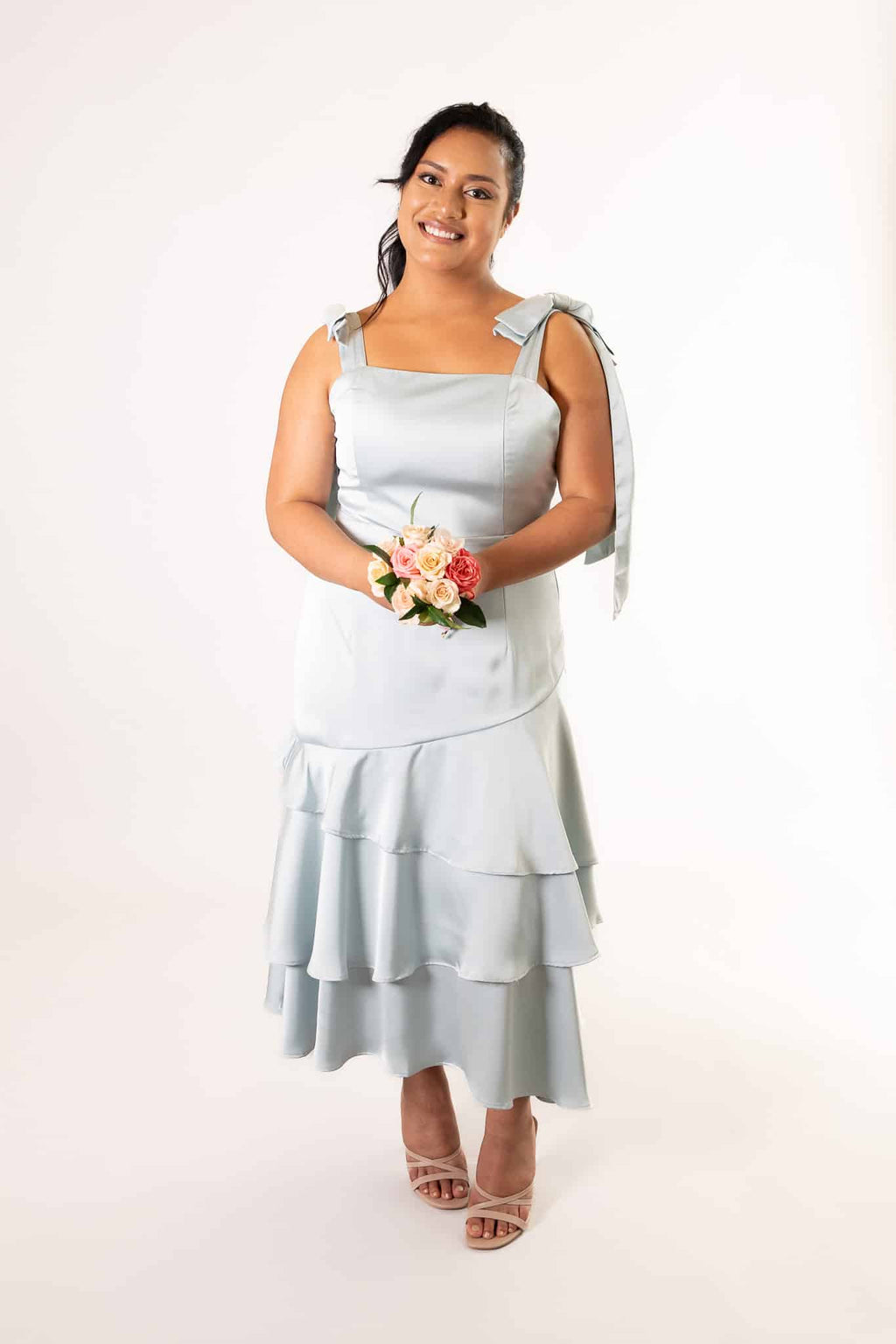 Custom couture gown design in studio