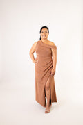 Shimmery One-Shoulder Evening Dress