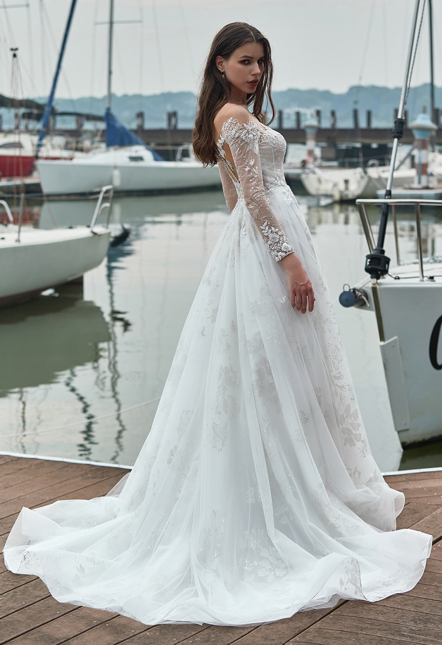 Wedding dress CK3345 with structured bodice design