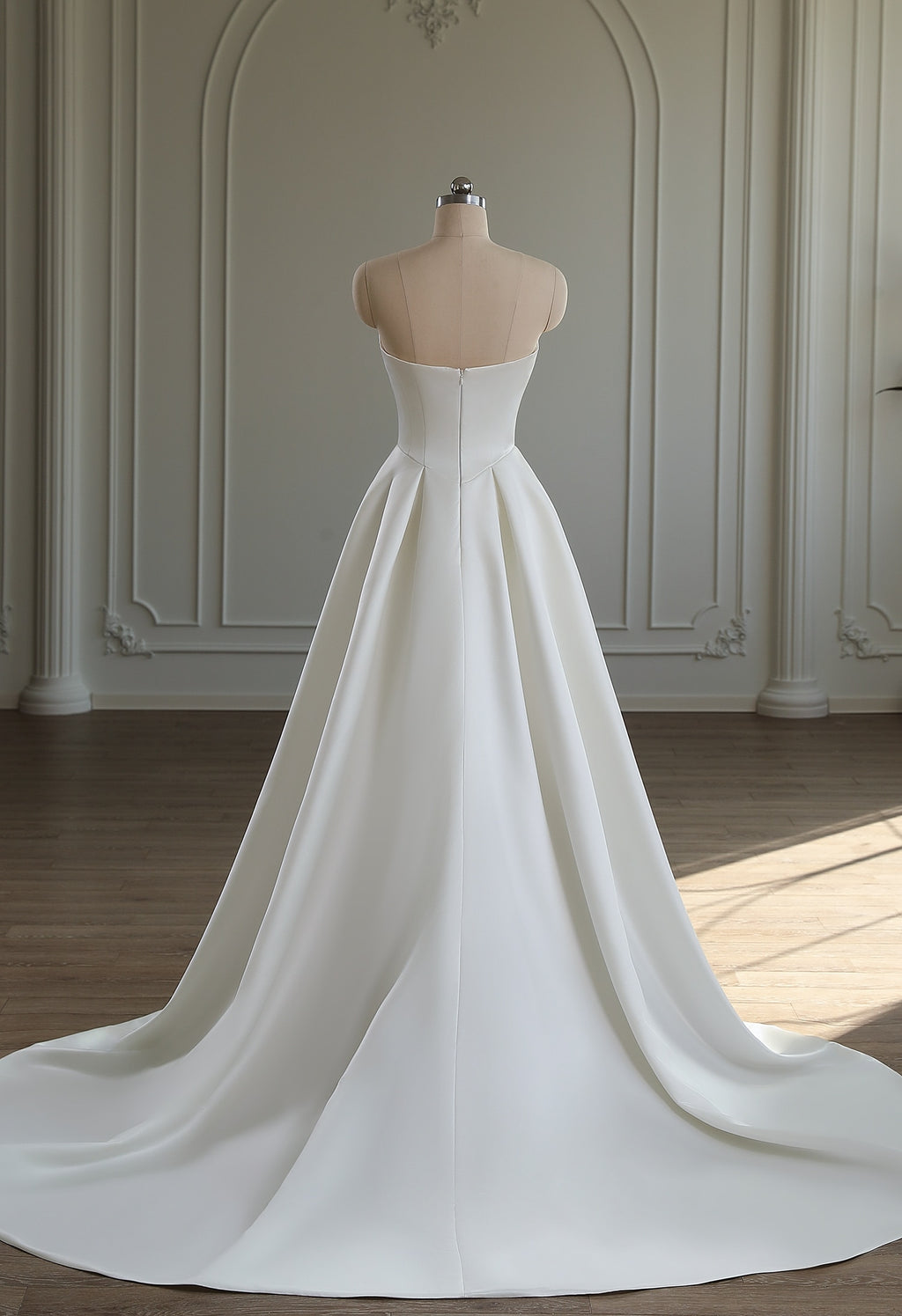 Designer bridal gown CK3476W with structured silhouette