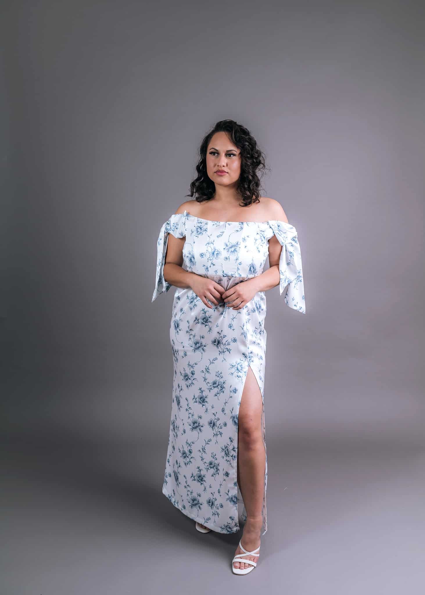 White bridal gown with classic elegant styling