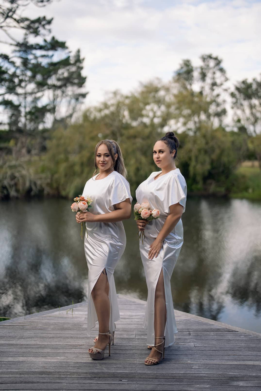 Modern bridal gown with fitted silhouette