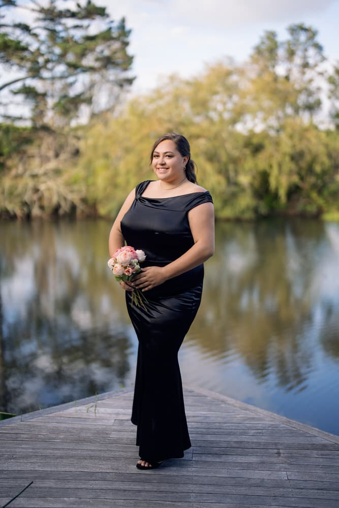 Stylish bridal gown with modern lace detailing
