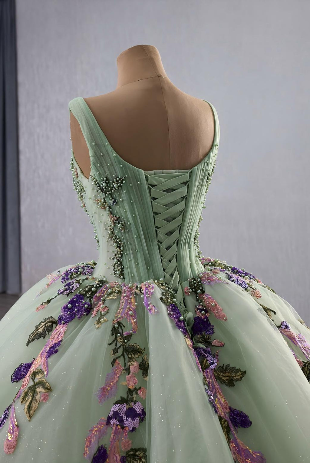 Green Sage Dress Cinderella wedding Dress| Custom Fairytale Ball Gown| Bridal Dress