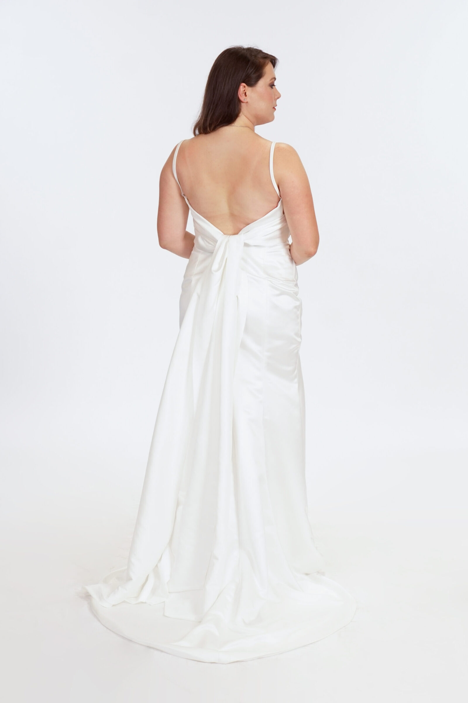 Backless White Wedding dress