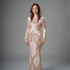 Long Sleeves Rose Gold embroidery sequins Dress