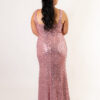 Pink V-neckline Sequin Maxi Dress