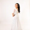 White Tulle Dress with Butterfly sleeves