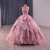Princess Wedding Dress. Pink Wedding Dress